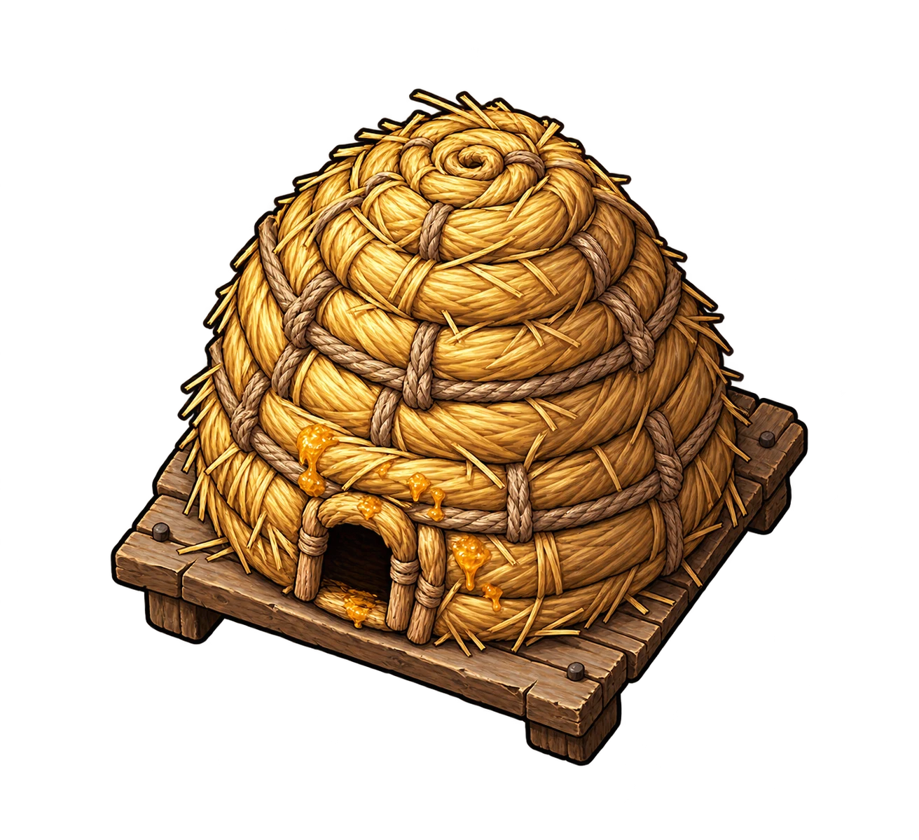 Primitive hay beehive