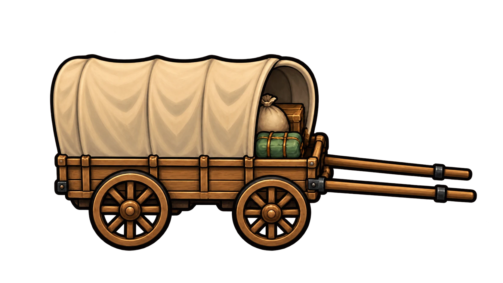 Complete covered merchant wagon based on the mod artwork